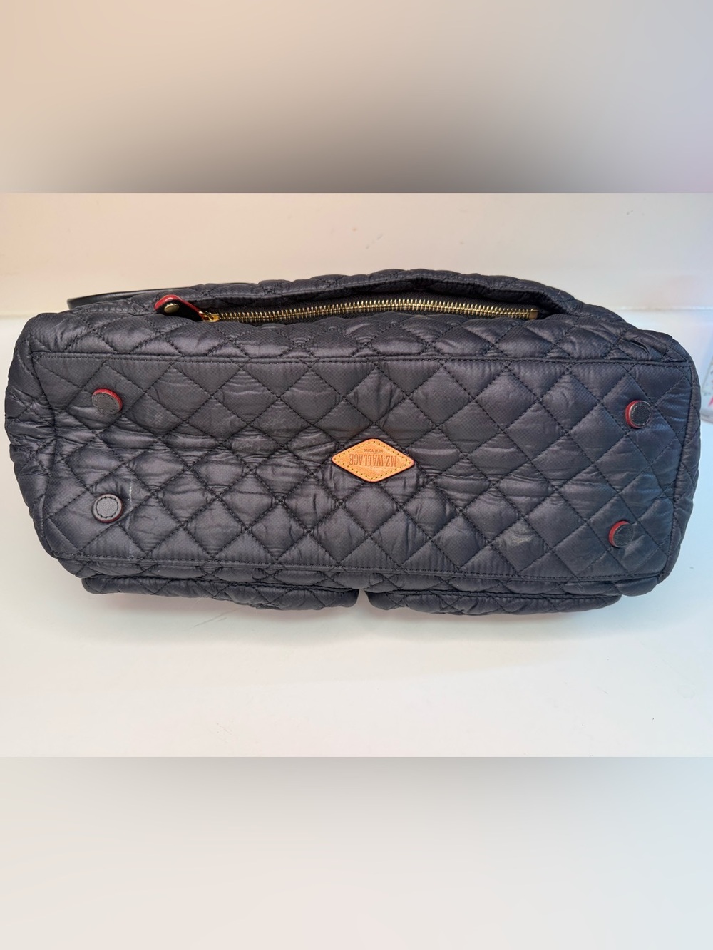 MZ Wallace Crosby Travel Duffel in Black with Gold Hardware - Picture 4 of 13